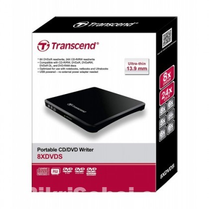 Transcend TS8XDVDS-K Slim External Black DVD Writer